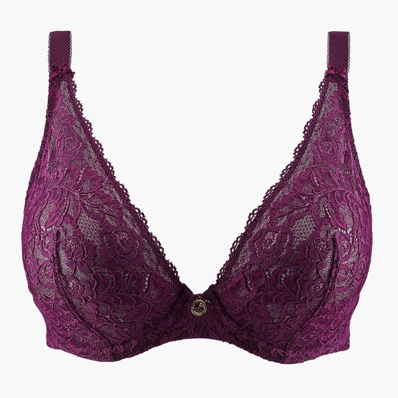 Aubade Paris Comfort Underwire Triangle Lace Bra Adjustable Lightly Lined Sz 30 - Picture 3 of 12